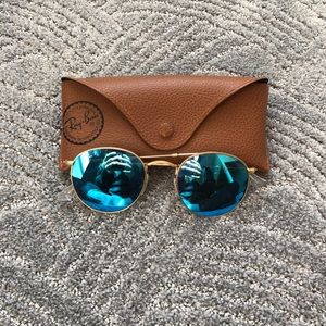 Blue Reflective Ray Ban Sunglasses w/ Case